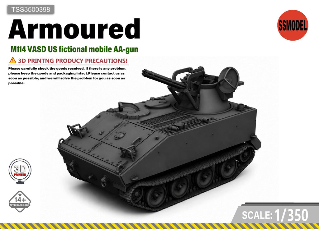 SSMODEL 1/350 M114 VASD US mobile AA-gun tank resin model kit TSS3500398