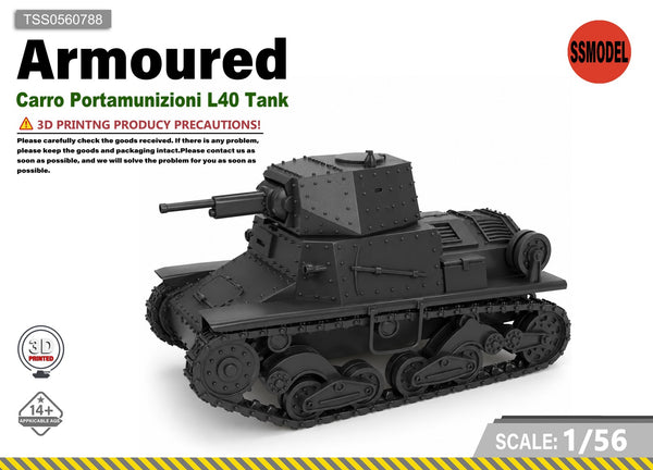 SSMODEL 1/56 Carro Portamunizioni L40 Tank Resin MODEL KIT TSS0560788