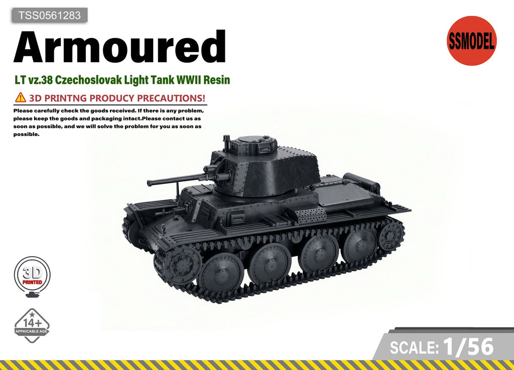 SSMODEL 1/56 LT vz.38 Czechoslovak Light Tank WWII Resin Model Kit TSS0561283