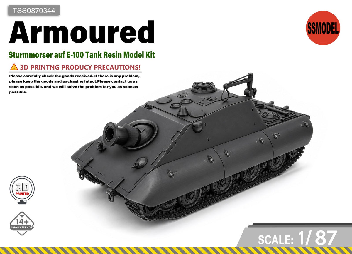 SSMODEL 1/87 Sturmmorser auf E-100 Tank Resin Model Kit TSS0870344