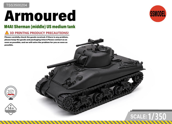 SSMODEL 1/350 M4A1 Sherman Middle US Medium Tank Resin MODEL KIT TSS3500204