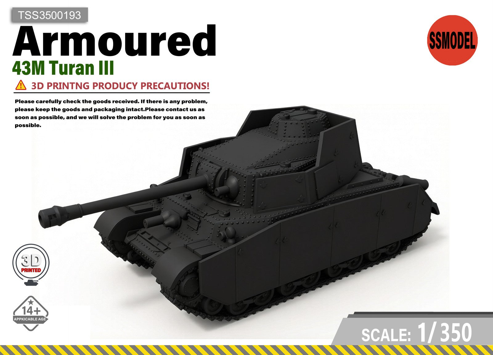 SSMODEL 1/350 43M Turan III tank Resin Model Kit TSS3500193 — scale model kit