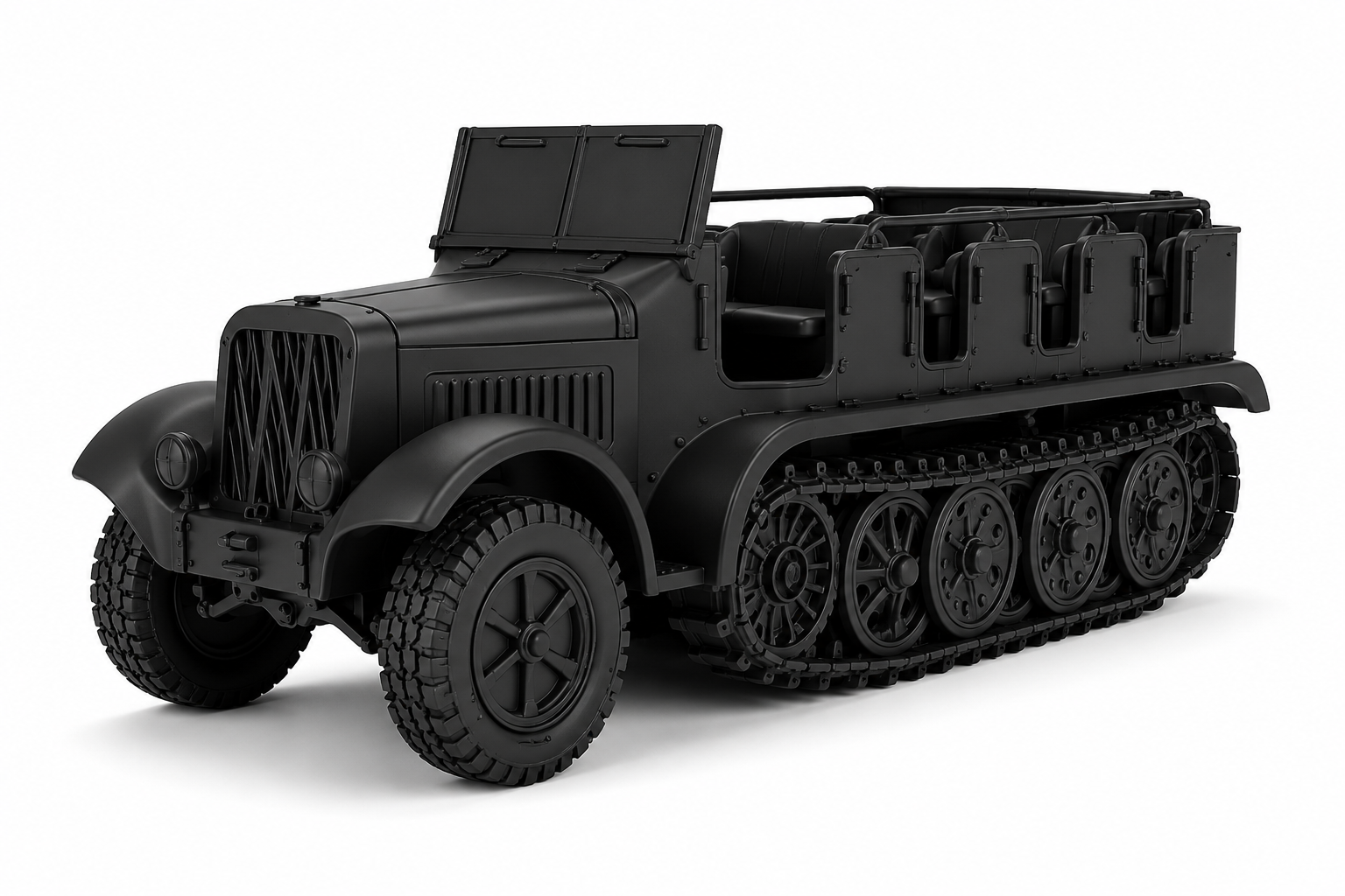SSMODEL 1/120 Half-track Sd.Kfz.6 Zugkraftwagen 5t Resin MODEL KIT TSS1200941 — scale model kit