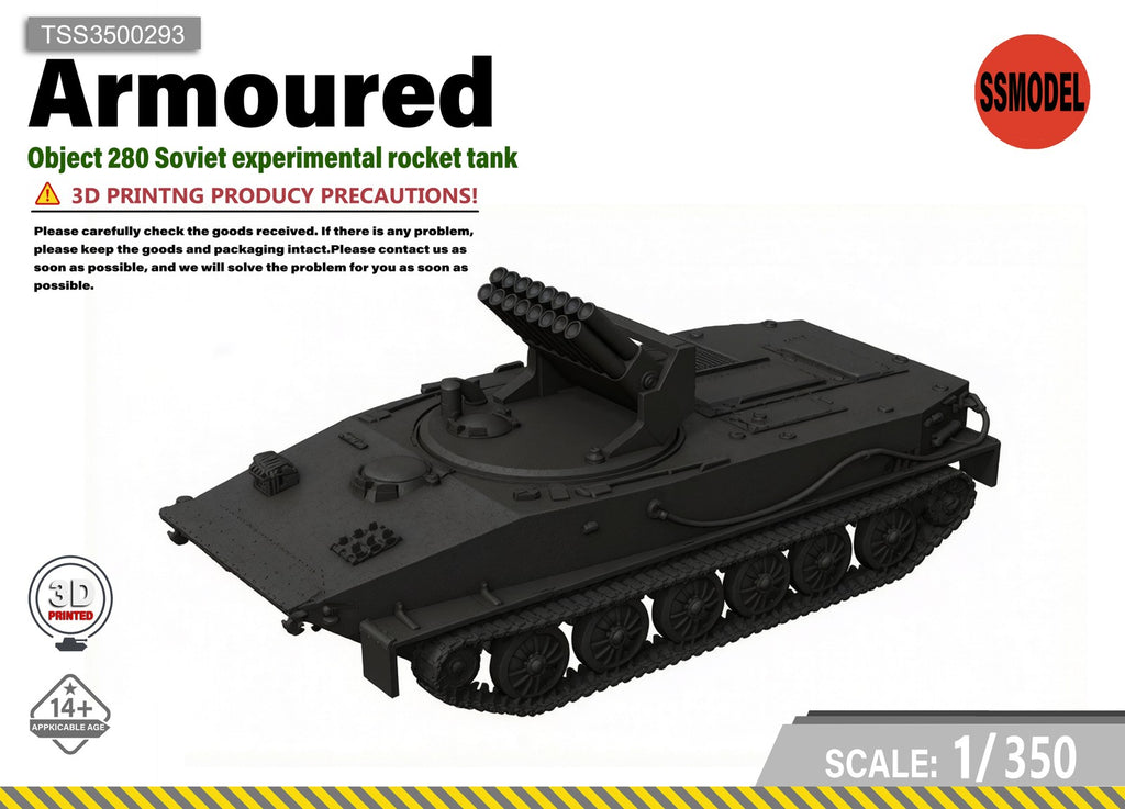 SSMODEL 1/350 Object 280 Soviet experimental rocket tank Model Kit TSS3500293