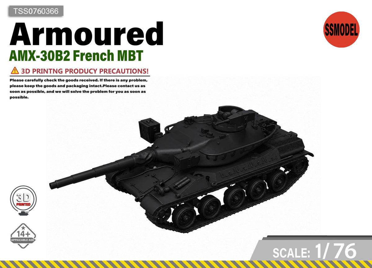 SSMODEL 1/76 AMX-30B2 French MBT Tank Resin Model Kit TSS0760366