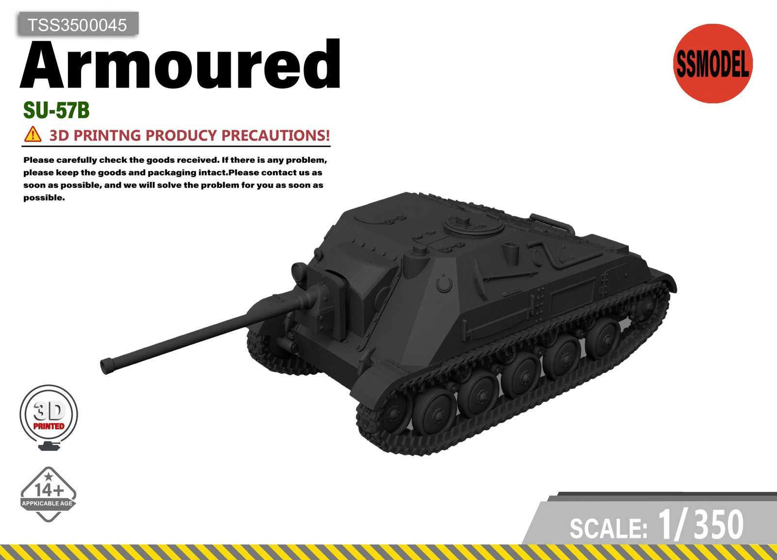 SSMODEL 1/350 SU-57B Tank Resin Model Kit TSS3500045 — scale model kit