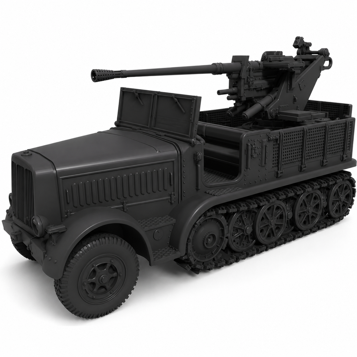 SSMODEL 1/220 Half-track Sd.Kfz.7/2 - 3.7cm Flak37 Resin MODEL KIT TSS2200948 — scale model kit