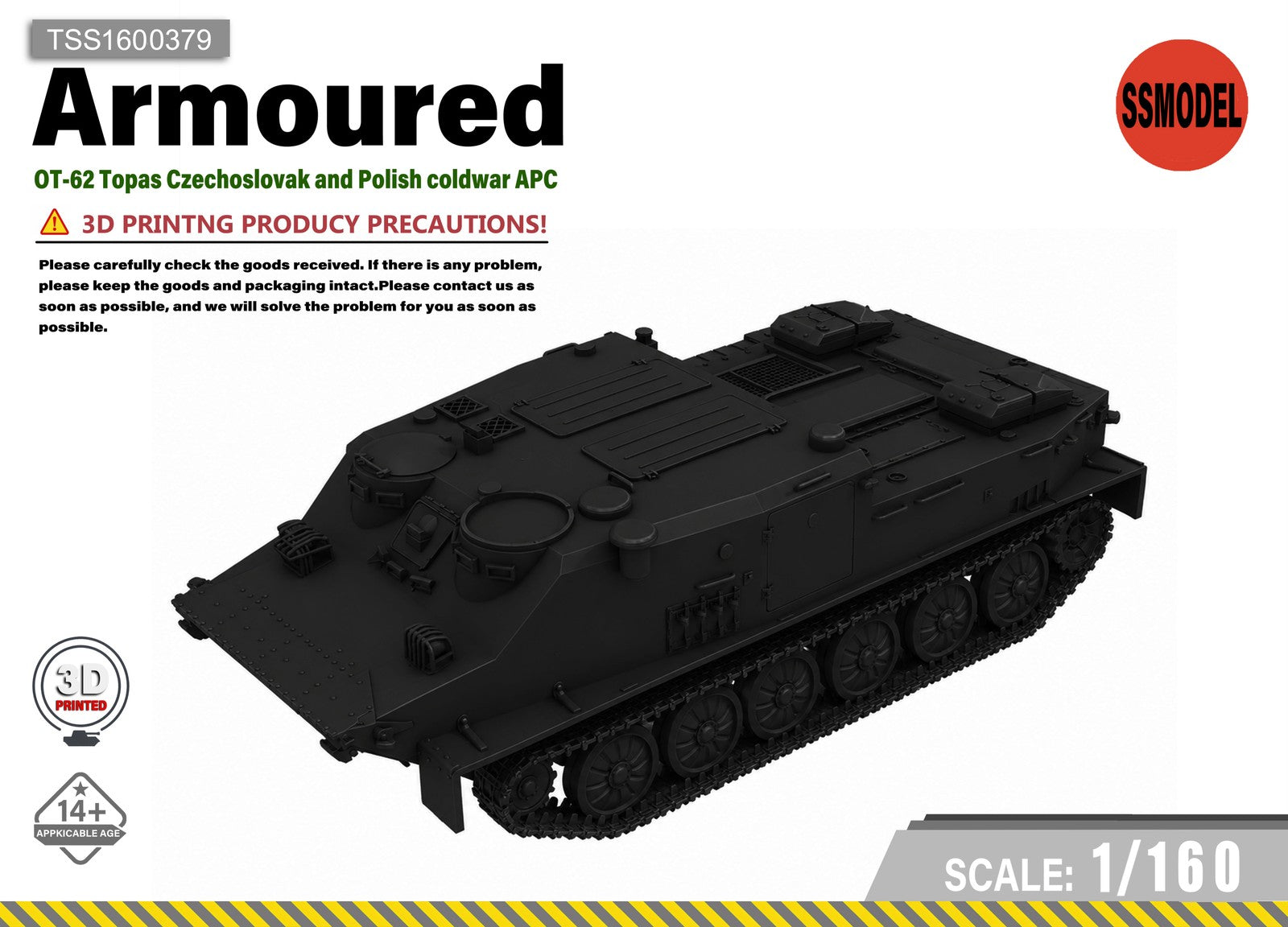 SSMODEL 1/160 OT-62 Topas Czechoslovakian and Polish Tank Model Kit TSS1600379