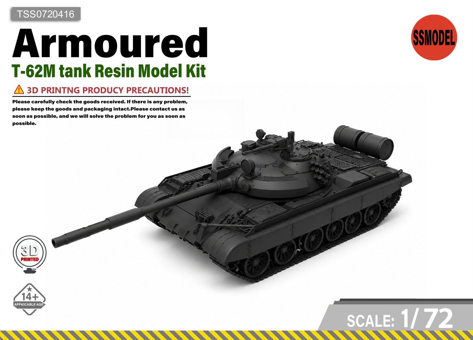SSMODEL 1/72 T-62M tank Resin Model Kit TSS0720416