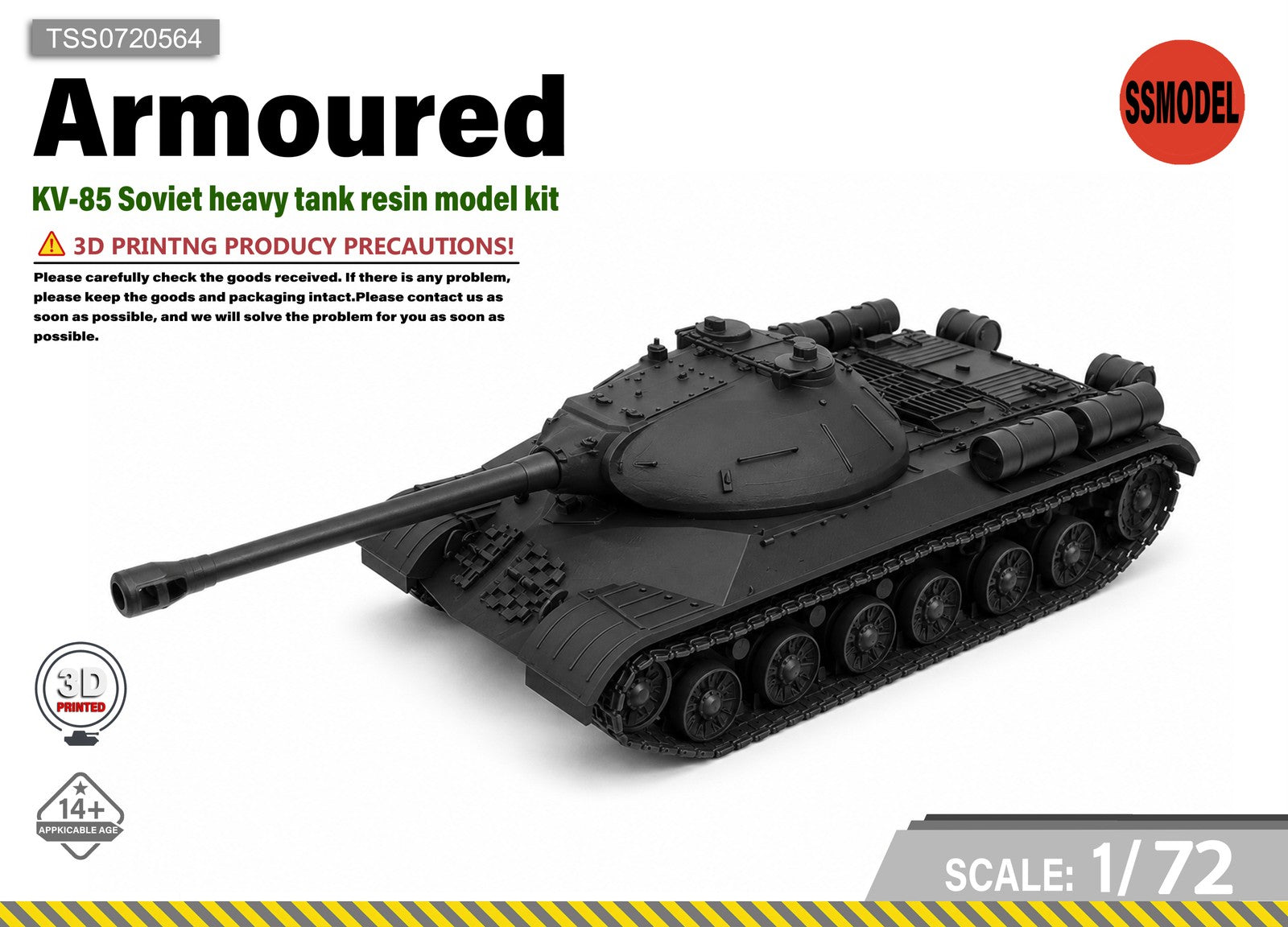 SSMODEL 1/72 KV-85 Soviet heavy tank resin model kit TSS0720564