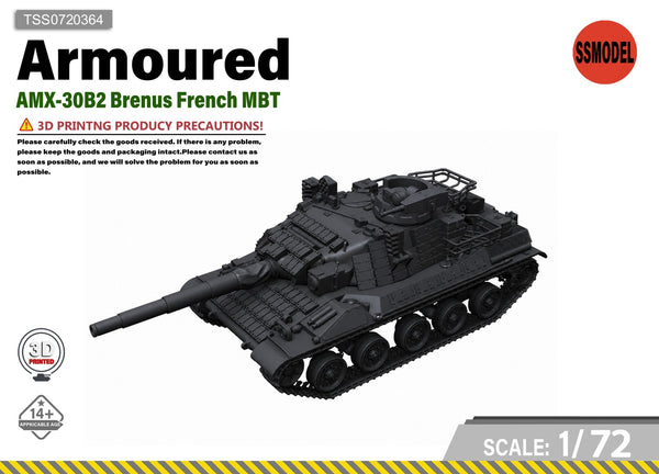 SSMODEL 1/72 AMX-30B2 Brenus French MBT Tank Resin Model Kit TSS0720364
