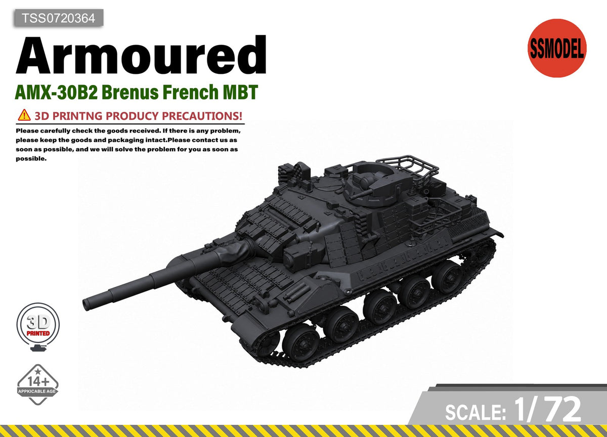 SSMODEL 1/72 AMX-30B2 Brenus French MBT Tank Resin Model Kit TSS0720364