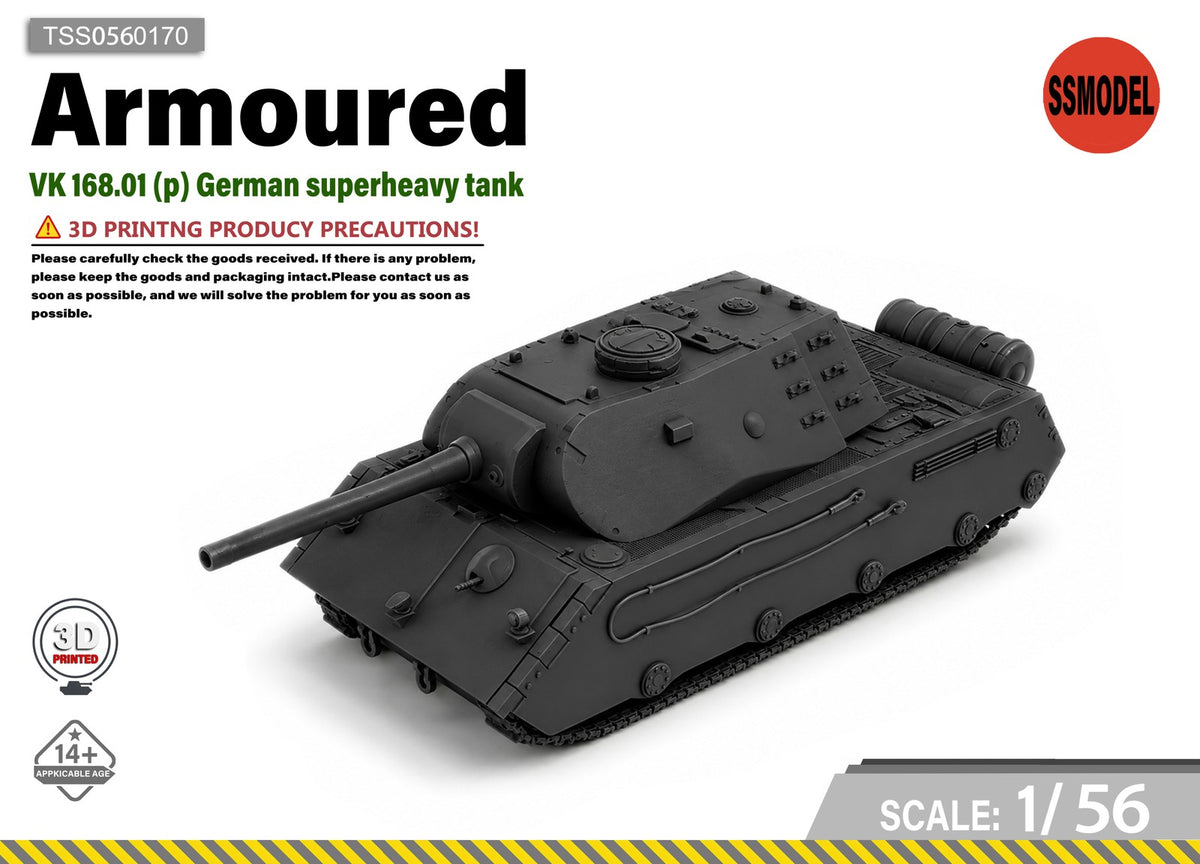SSMODEL 1/56 VK 168.01 (p) German superheavy tank Resin Model Kit TSS0560170