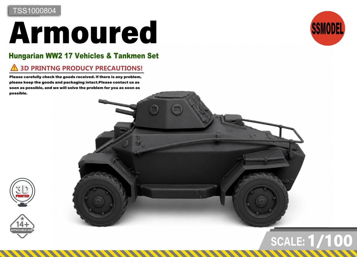 SSMODEL 1/100 Hungarian WW2 17 Vehicles & Tankmen Set Resin Model Kit TSS1000804 — scale model kit