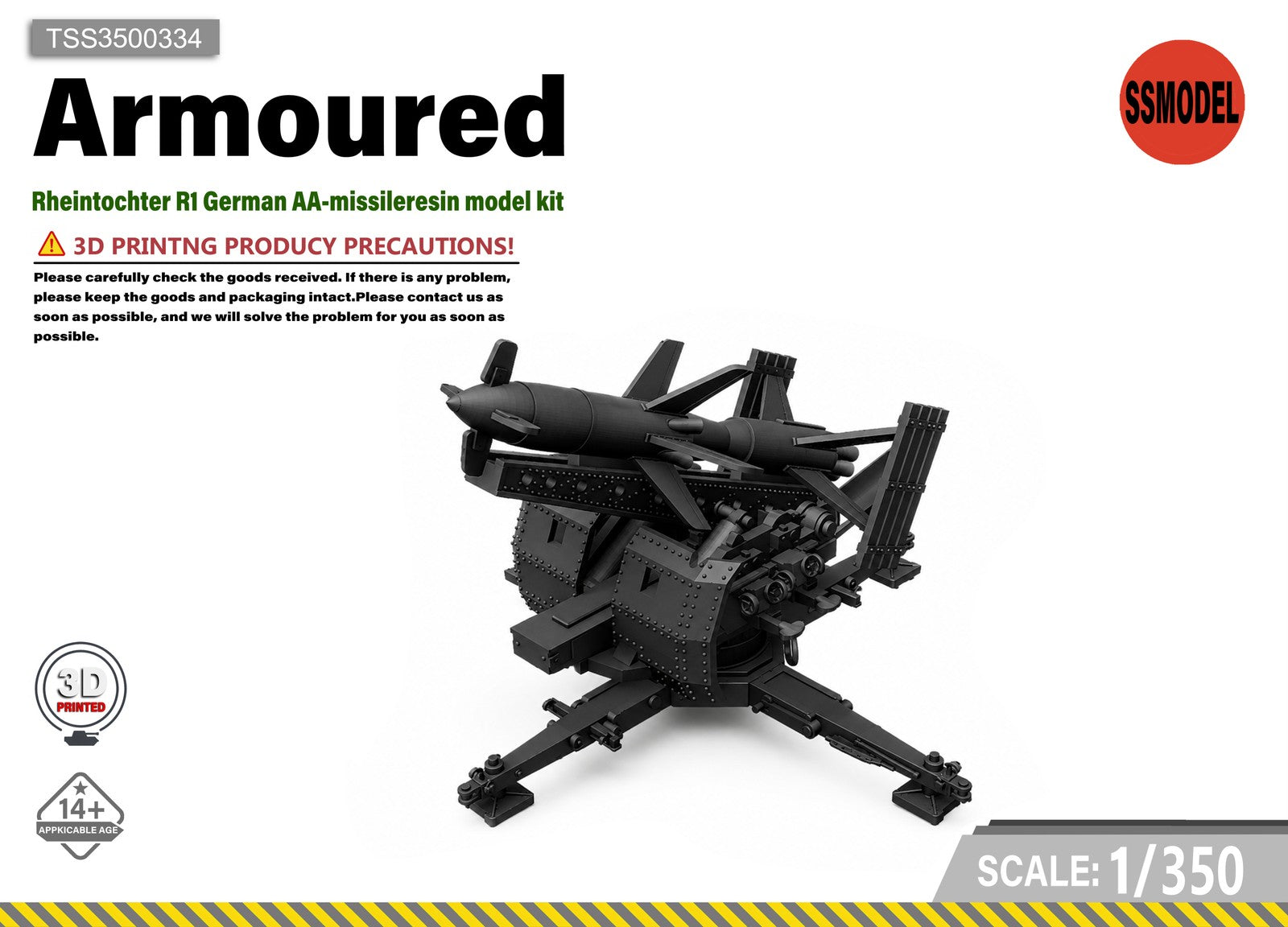 SSMODEL 1/350 Rheintochter R1 German AA-missileresin model kit TSS3500334 — scale model kit
