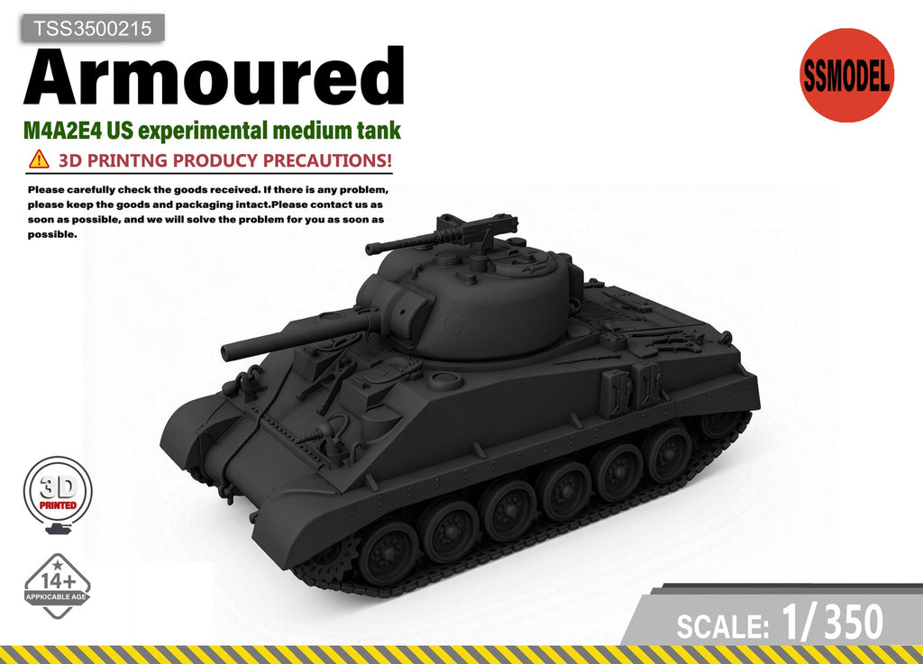 SSMODEL 1/350 M4A2E4 US Experimental Medium Tank Resin MODEL KIT TSS3500215