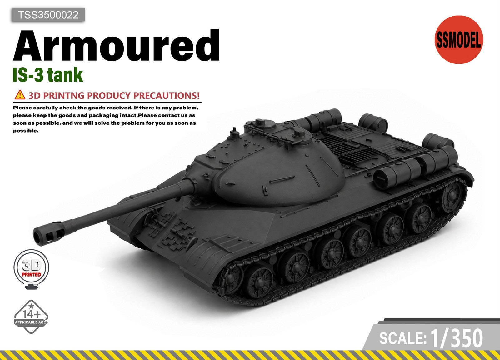 SSMODEL 1/350 IS-3 Tank Resin Model Kit TSS3500022 — scale model kit