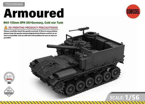 SSMODEL 1/56 M44 155mm SPH US+Germany, Cold war Tank Resin MODEL KIT TSS0560668