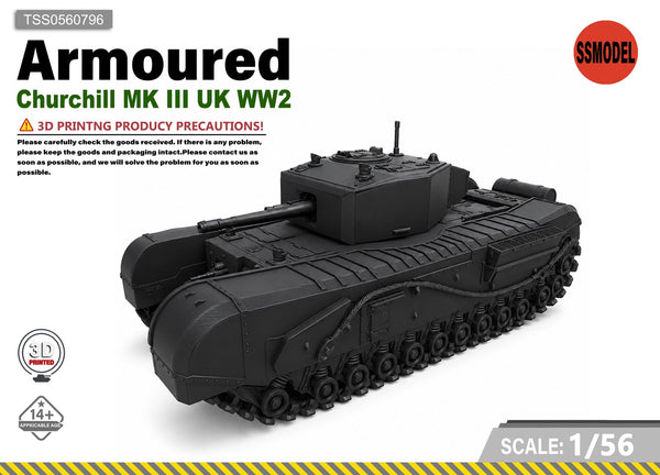 SSMODEL 1/56 Churchill MK III UK WW2 Resin MODEL KIT TSS0560796