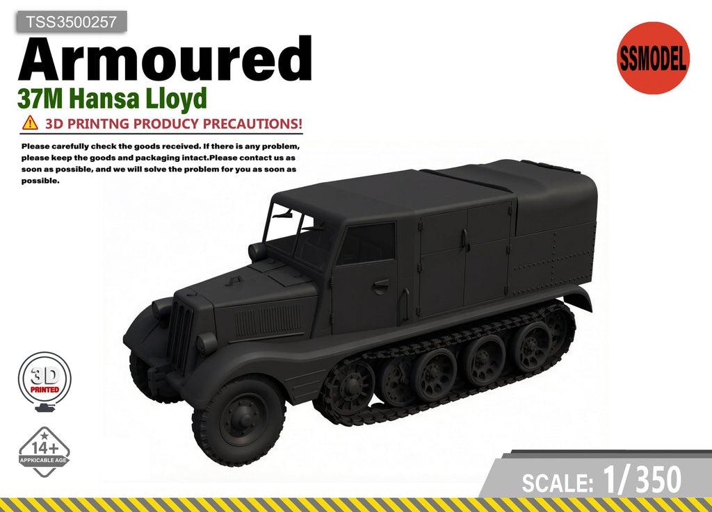 SSMODEL 1/350 37M Hansa Lloyd tank Resin Model Kit TSS3500257