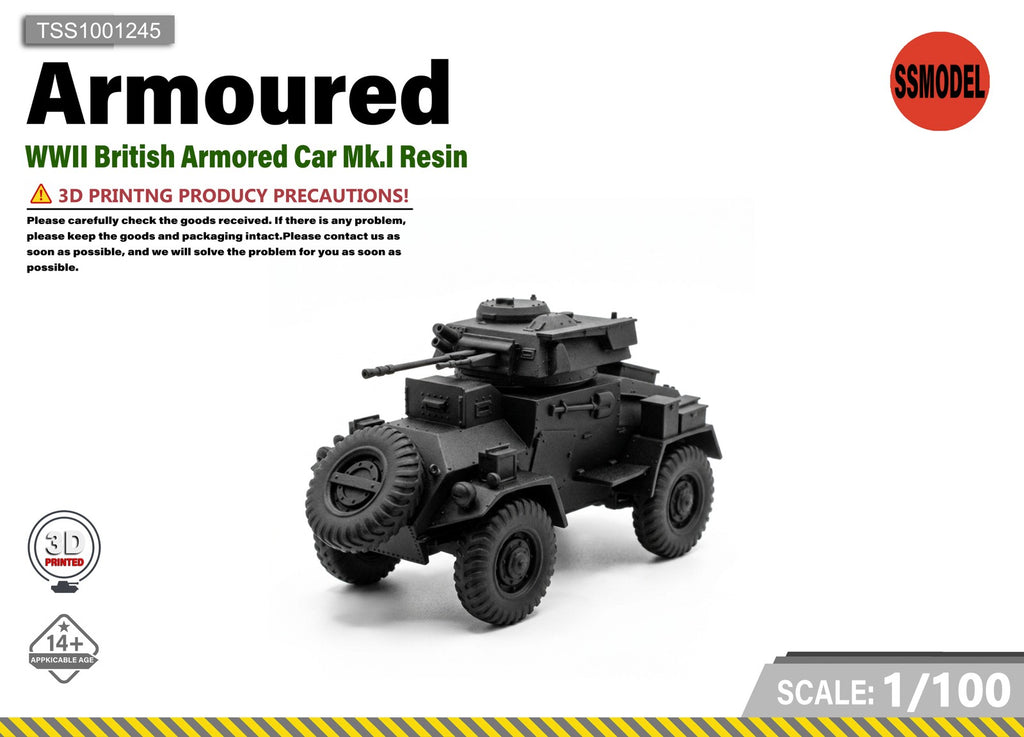 SSMODEL 1/100 WWII British Armored Car Mk.I Resin Model Kit TSS1001245
