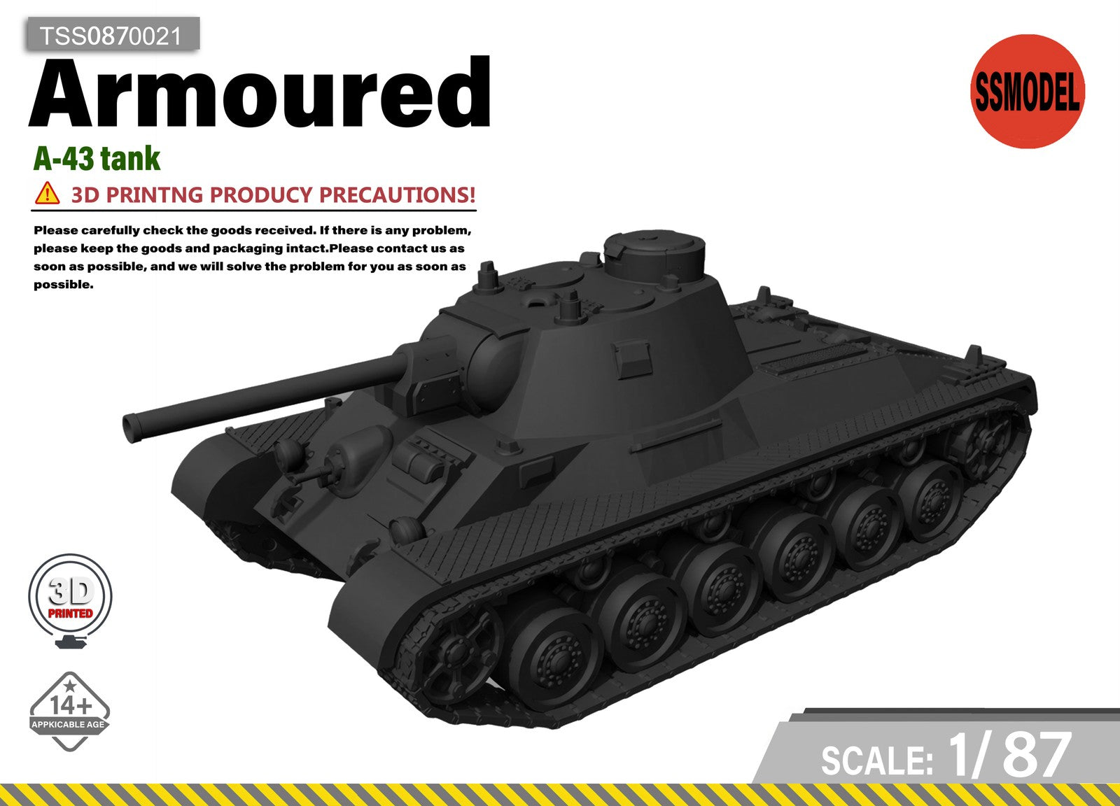 SSMODEL 1/87 A-43 Tank Resin Model Kit TSS0870021
