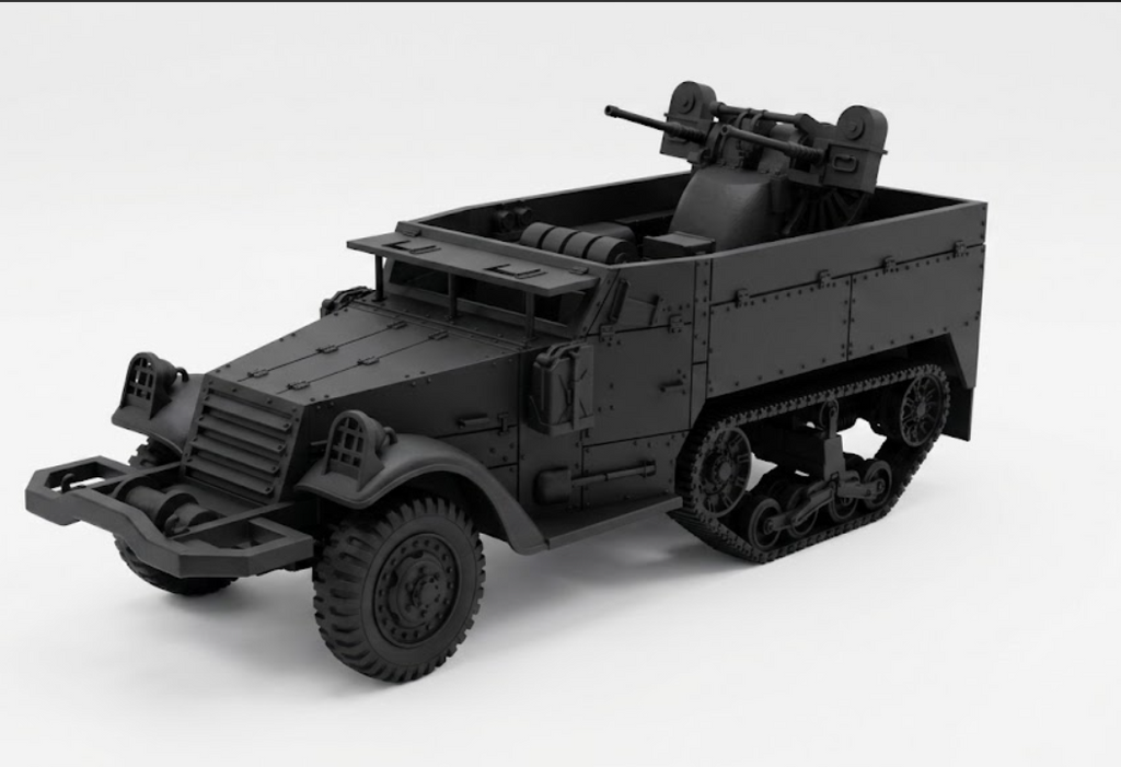 SSMODEL 1/100 WWII US M13 Half-track Twin HMG AA Resin Model Kit TSS1000873