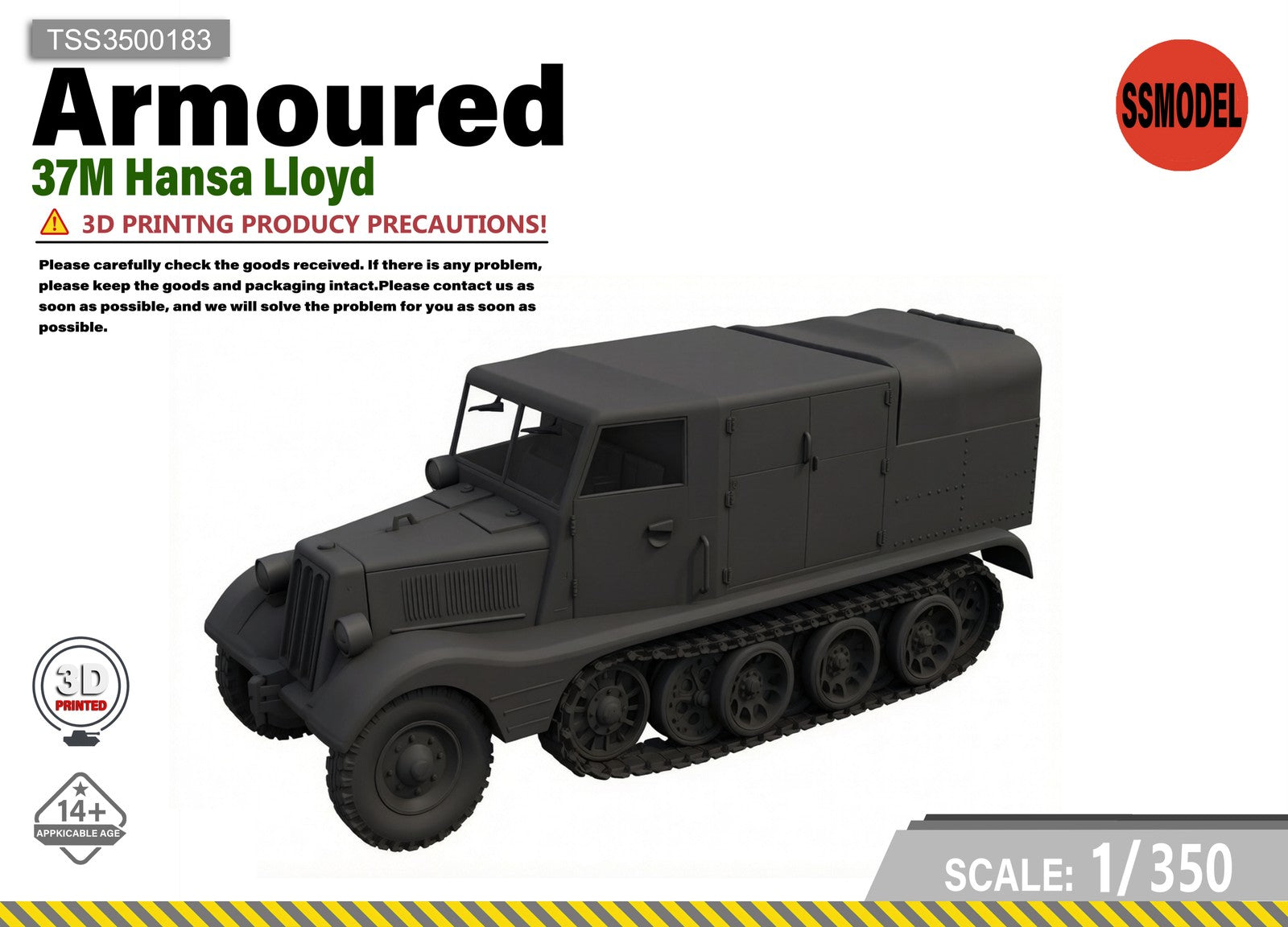 SSMODEL 1/350 37M Hansa Lloyd Resin Model Kit TSS3500183 — scale model kit