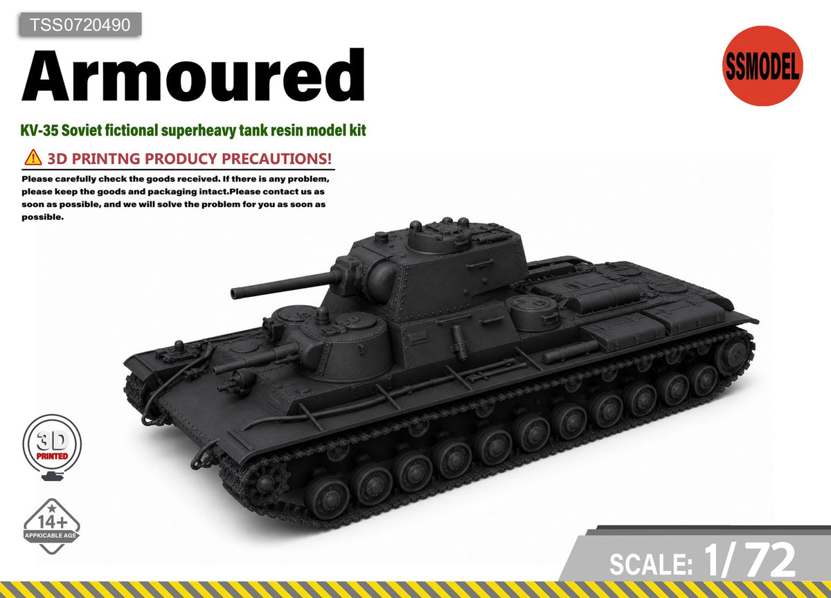 SSMODEL 1/72 KV-35 Soviet fictional superheavy tank resin model kit TSS0720490