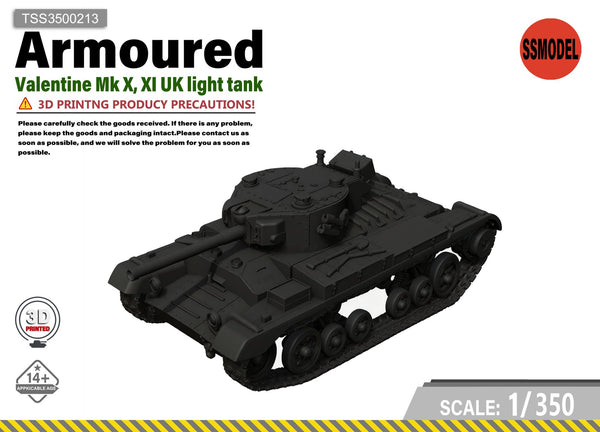SSMODEL 1/350 Valentine Mk X XI UK Light Tank Resin MODEL KIT TSS3500213