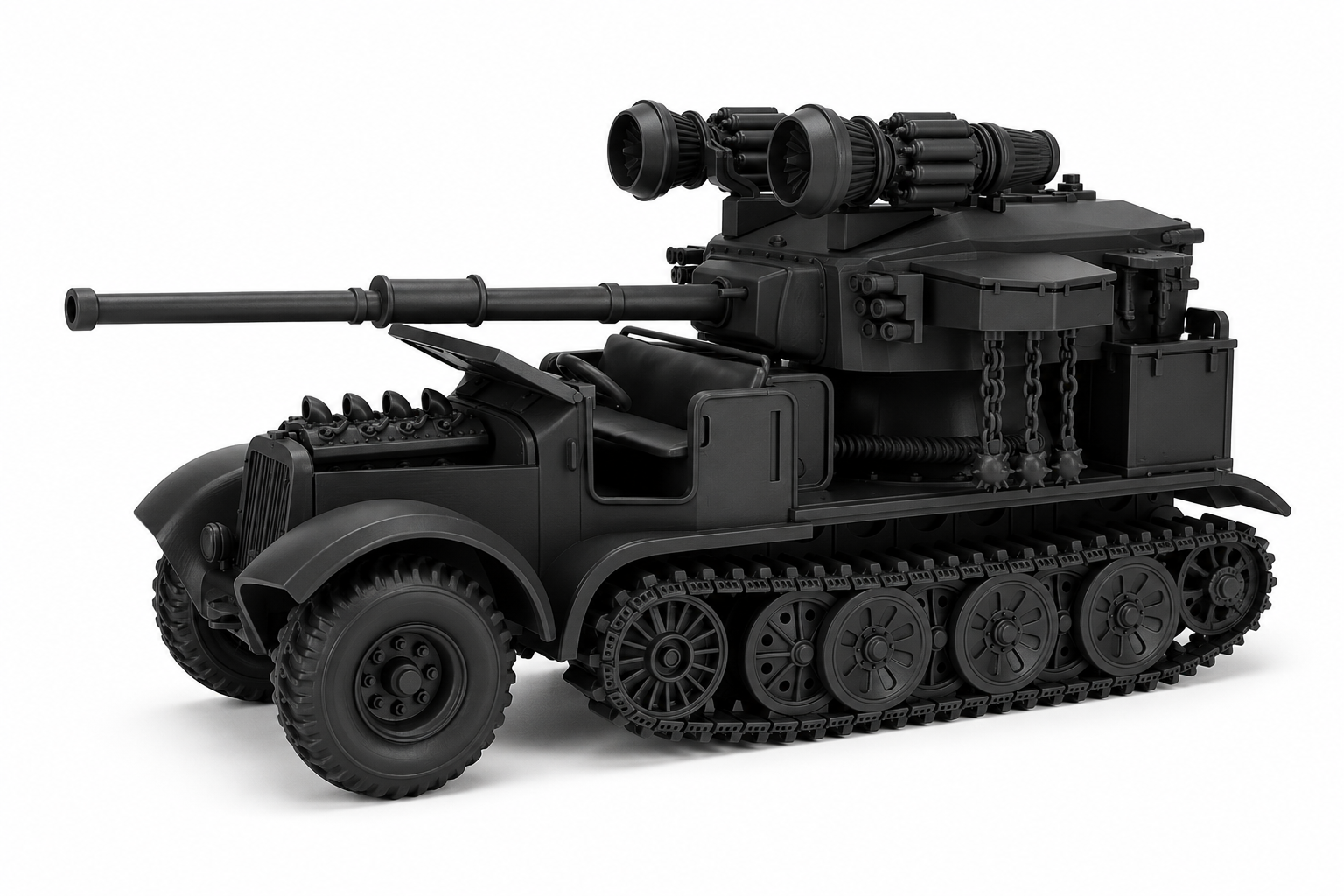 SSMODEL 1/56 Half-track Sd.Kfz.6/3 - 7.62cm Pak 36 Resin MODEL KIT TSS0560942 — scale model kit