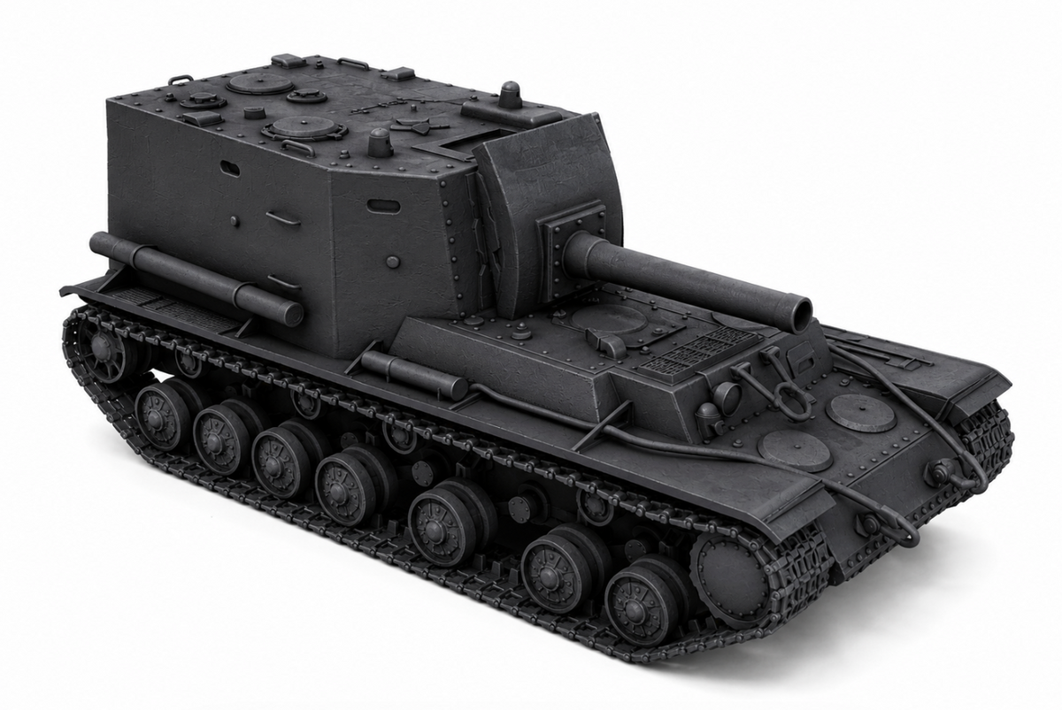SSMODEL 1/160 KV-1 Object 212 Soviet artillery tank resin model kit TSS1600126 — detail view 2