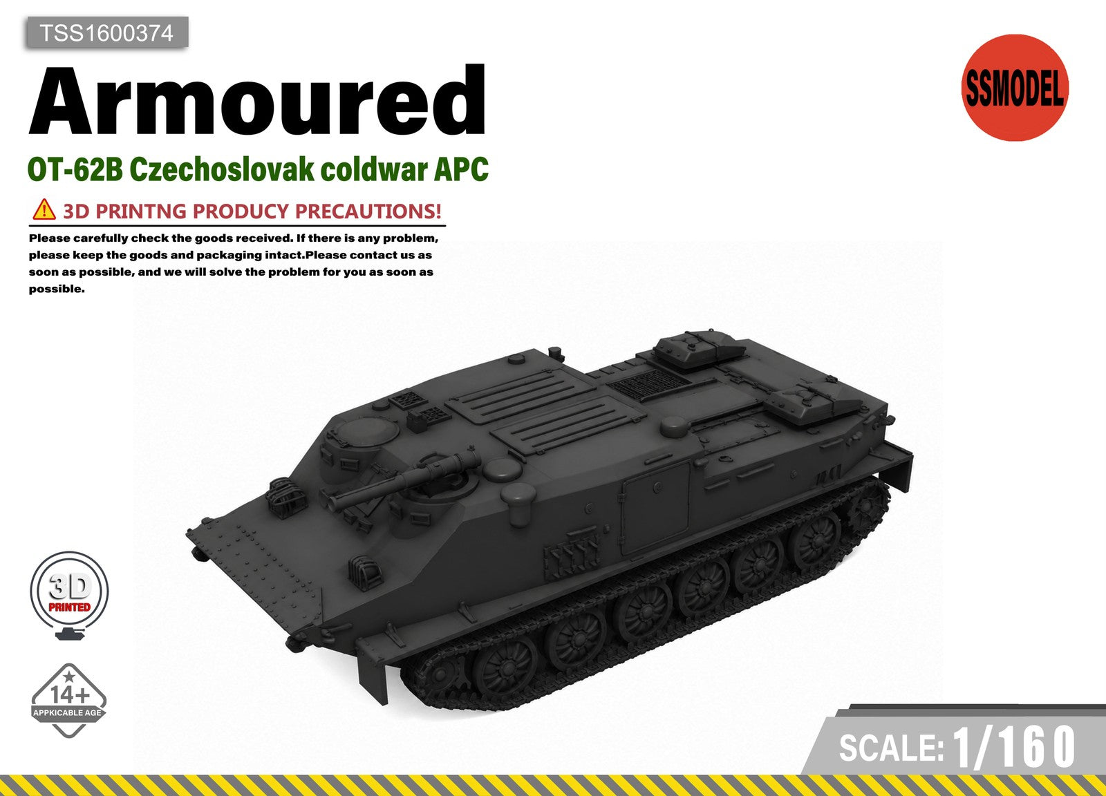 SSMODEL 1/160 OT-62B Czechoslovak Coldwar APC Tank Resin Model Kit TSS1600374