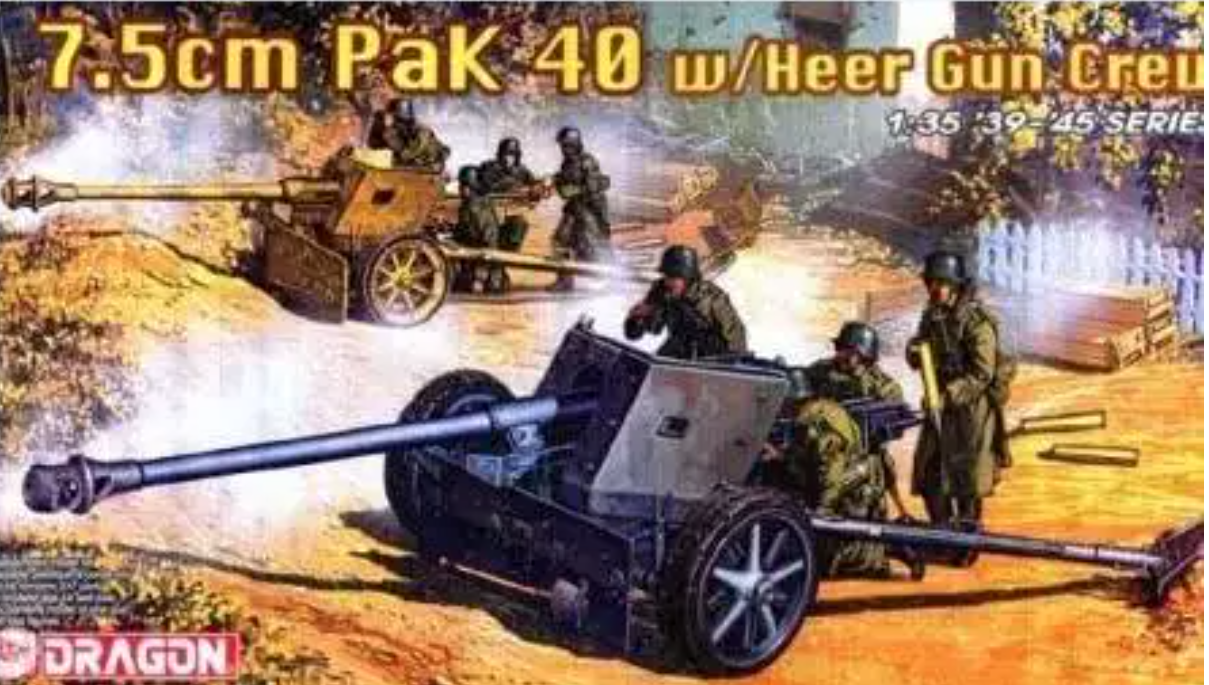 Dragon 6249 7.5cm PaK 40 w/Heer Gun Rrew/Gun Barrel / 3D Printed Muzzle Brake