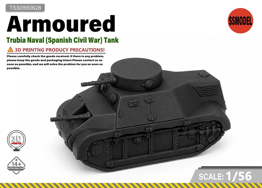 SSMODEL 1/56Trubia Naval (Spanish Civil War) Tank Resin MODEL KIT TSS0560628