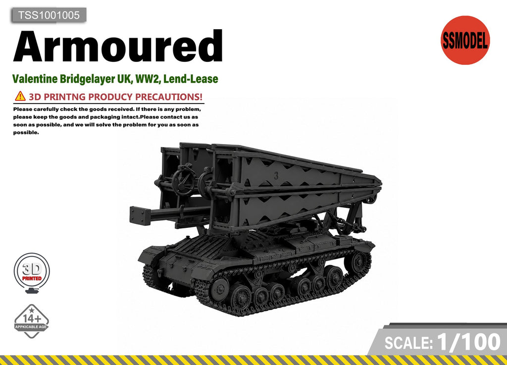 SSMODEL1/100 Valentine Bridgelayer , WW2, Lend-Lease Resin Model Kit TSS1001005