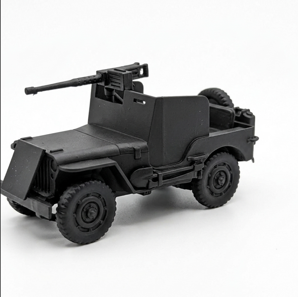 SSMODEL 1/56 WW2 US Armored Willys MB 4x4 Machine Gun Resin Model Kit TSS0561037