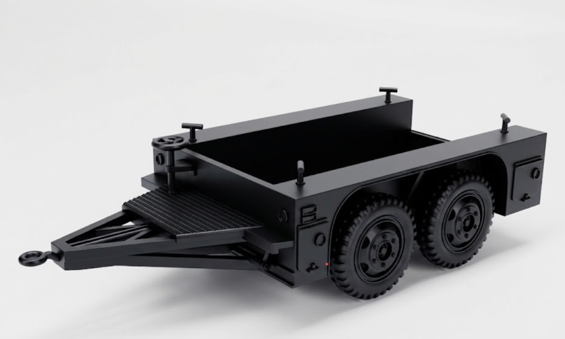 SSMODEL 1/32 1/35 1/48 1/64 M7 2-Ton 4-Wheel Trailer Resin Model Kit TSS1082 — detail view 3