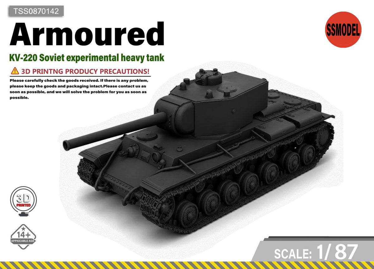SSMODEL 1/87 KV-1 KV-220 Soviet experimental tank resin model kit TSS0870142
