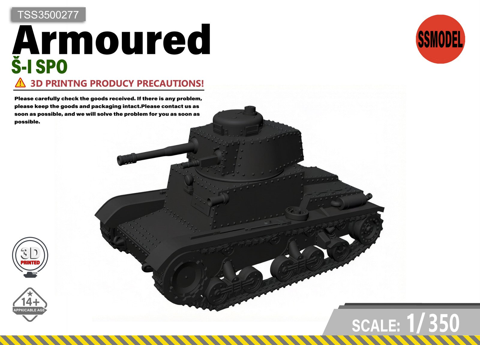 SSMODEL 1/350 S-I SPO tank Resin Model Kit TSS3500277 — scale model kit