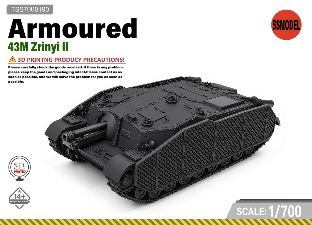 SSMODEL 1/700 43M Zrinyi II tank Resin Model Kit TSS7000190