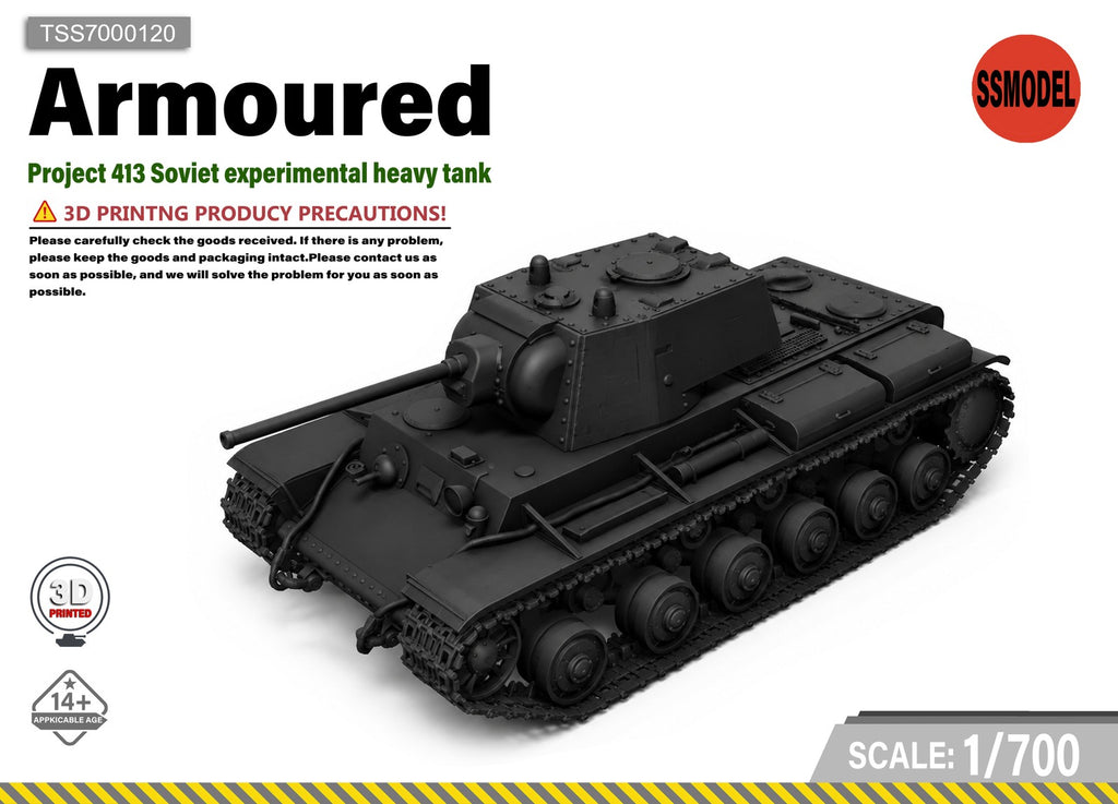 SSMODEL 1/700 Project 413 Soviet Heavy Tank Resin Model Kit TSS7000120