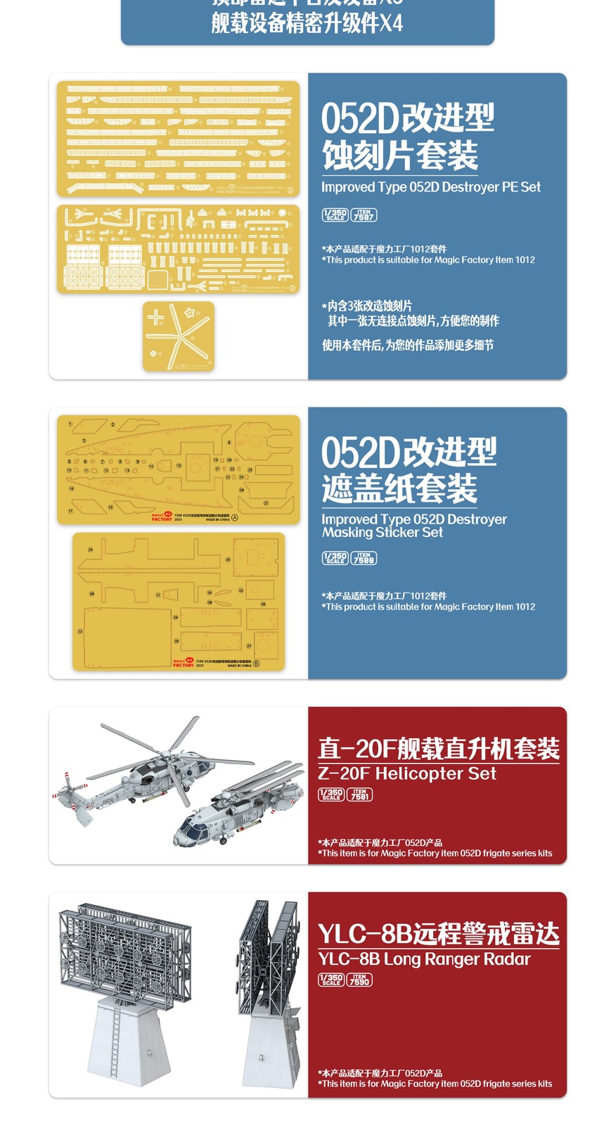 7589 1/350 Type 052D Does not include the base model; compatible with Item: 1012 — detail view 7