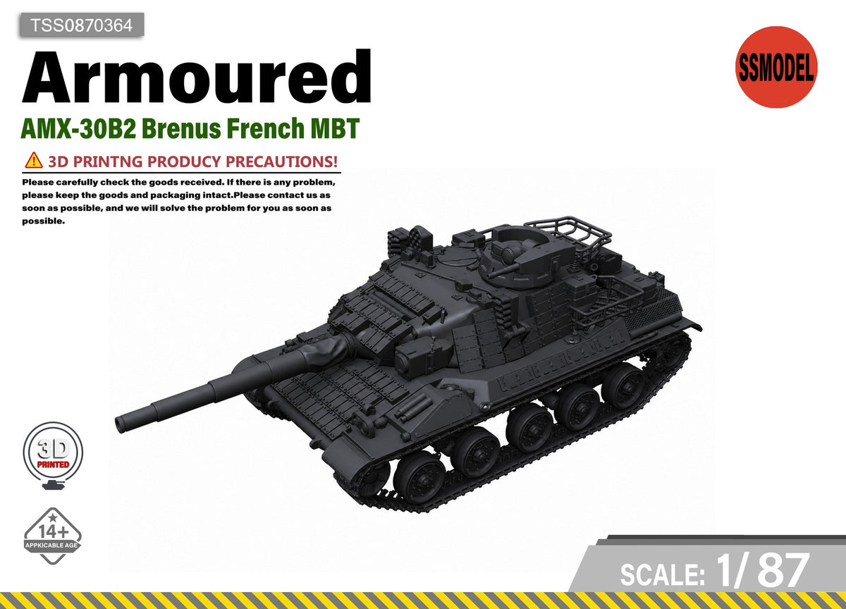SSMODEL 1/87 AMX-30B2 Brenus French MBT Tank Resin Model Kit TSS0870364