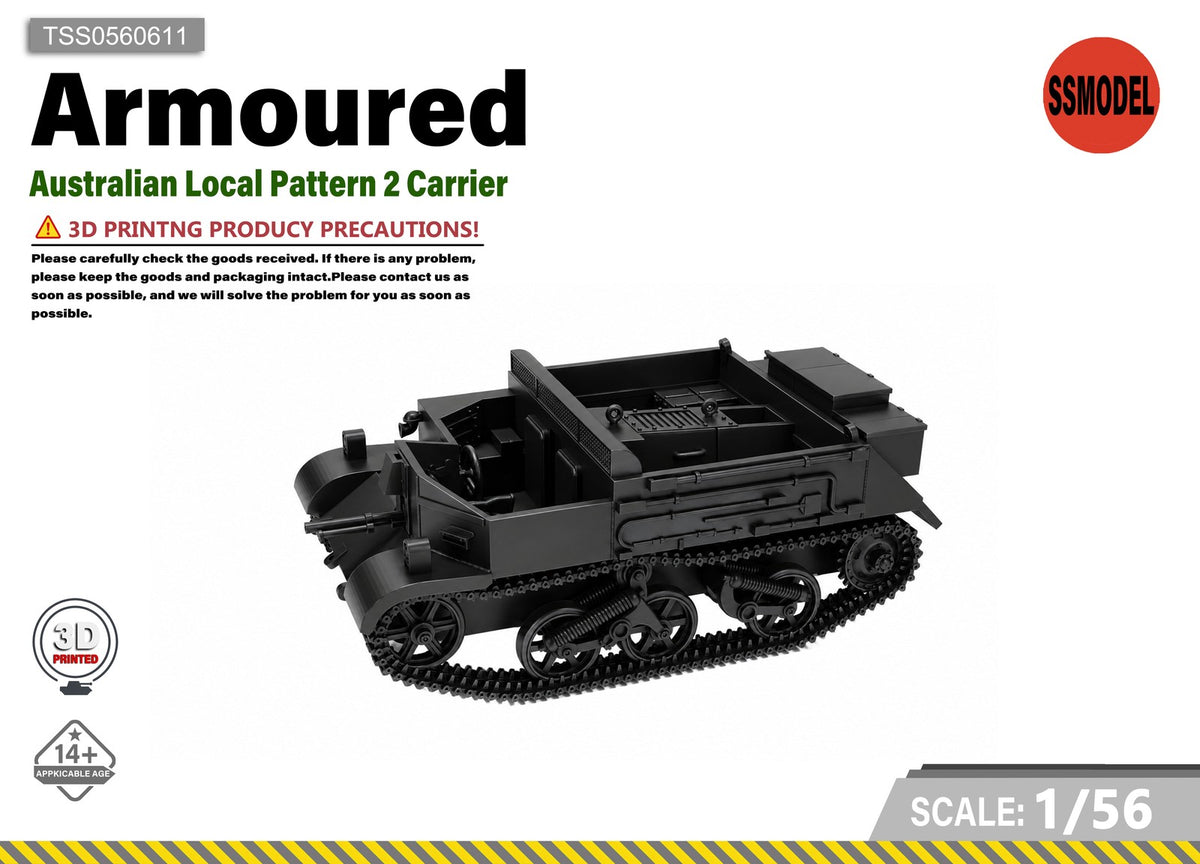 SSMODEL 1/56 Australian Local Pattern 2 Carrier Tank Resin MODEL KIT TSS0560611 — scale model kit
