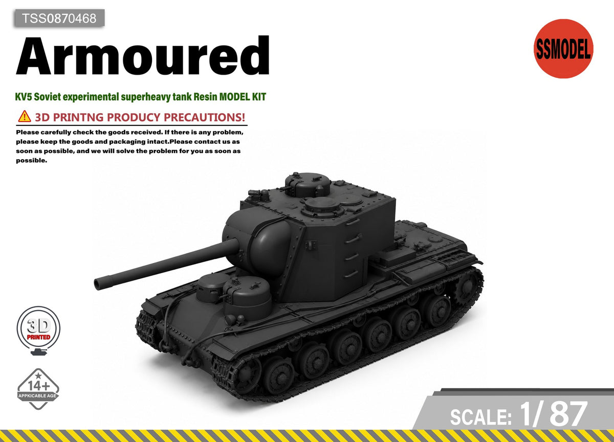 SSMODEL 1/87 KV5 Soviet experimental superheavy tank Resin MODEL KIT TSS0870468