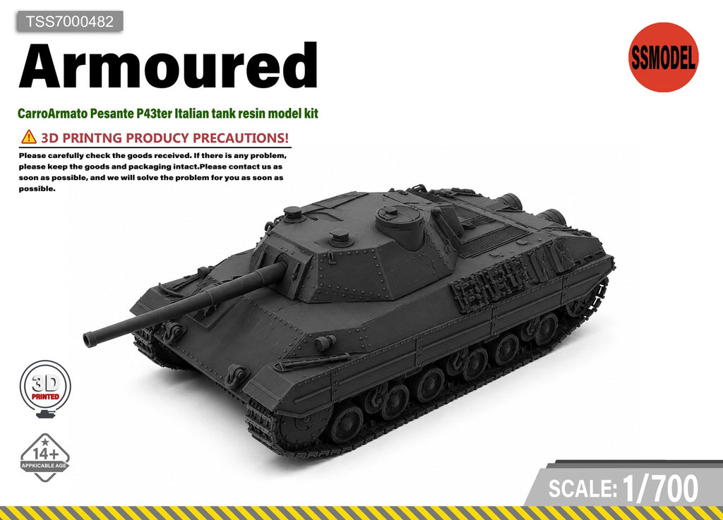SSMODEL 1/700 CarroArmato Pesante P43ter Italian tank resin model kit TSS7000482