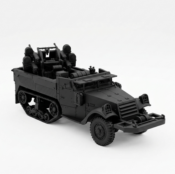SSMODEL 1/32 1/35 1/48 1/64 WWII US M3 Half-track Quad 50 Model Kit TSS0883