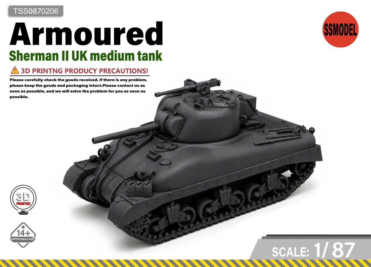 SSMODEL1/87 Sherman II UK Medium Tank Resin MODEL KIT TSS0870206