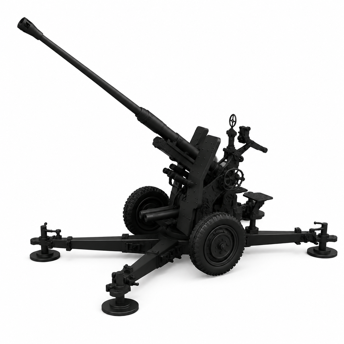 SSMODEL 1/120 AA-gun 2cm Flak30 on wheels on cross Gunner Resin KIT TSS1201447 — scale model kit